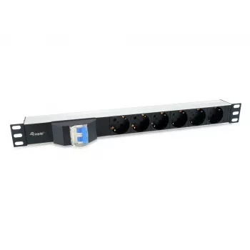 Equip 333312 jednostka dystrybucji zasilania (PDU) 6 gniazd AC 1U czarny
