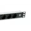 Equip 333315 Listwa zasilająca (PDU) 7 gniazd AC 1U Czarny, Srebrny