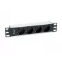 Equip 333311 jednostka dystrybucji zasilania (PDU) 4 gniazda AC 1U czarny, srebrny