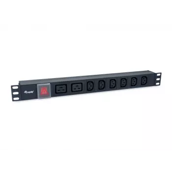Equip 8-gniazdowy rozdzielacz zasilania, 6 x IEC-C13 + 2 x IEC-C19, wyłącznik, obudowa aluminiowa