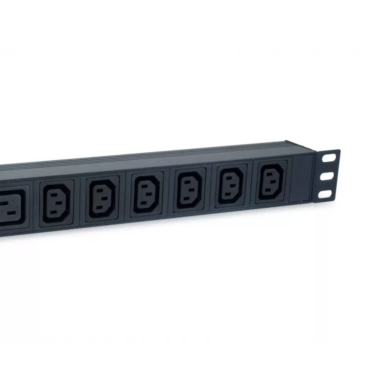 Equip 8-gniazdowy rozdzielacz zasilania, 6 x IEC-C13 + 2 x IEC-C19, wyłącznik, obudowa aluminiowa