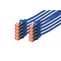 Kabel krosowy DIGITUS - CAT6 - S/FTP - Snagless - Cu - 5m - niebieski - 10szt