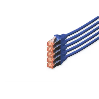 DIGITUS Patch kabel - CAT6 - S/FTP - Snagless - Cu - 10m - niebieski - 5pk