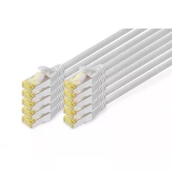 Kabel krosowy DIGITUS - CAT6a - S/FTP - Snagless - Cu - 0,25 m - szary - 10 szt. w opakowaniu