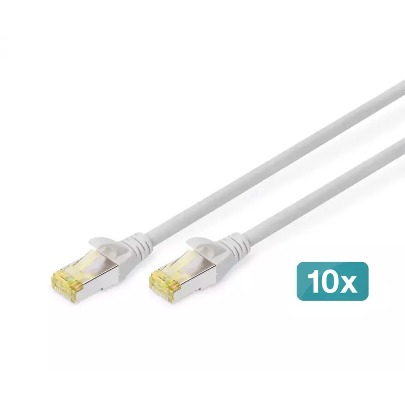 DIGITUS Patch kabel - CAT6a - S/FTP - Snagless - 1m - żółty - 10pk