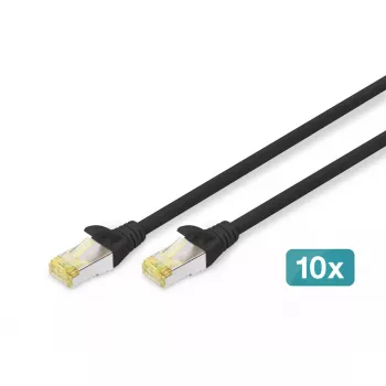 DIGITUS Patch kabel - CAT6a - S/FTP - Snagless - 3m - Czarny - 10pk