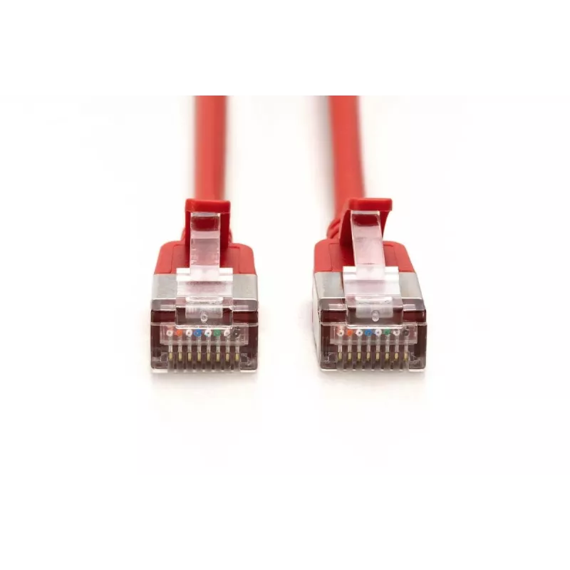 DIGITUS cienki Patch kabel - CAT6A - F-FTP - 50cm - czerwony