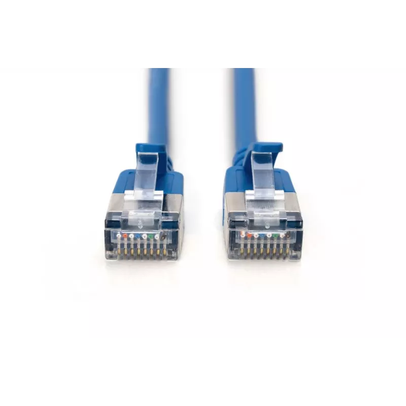 Cienki kabel krosowy DIGITUS - CAT6A - F-FTP - 5 m - niebieski