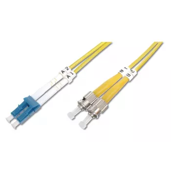DIGITUS Fiber Optic Patch Cord, LC do ST OS2, Singlemode 09/125 µ, Duplex, Długość 3m