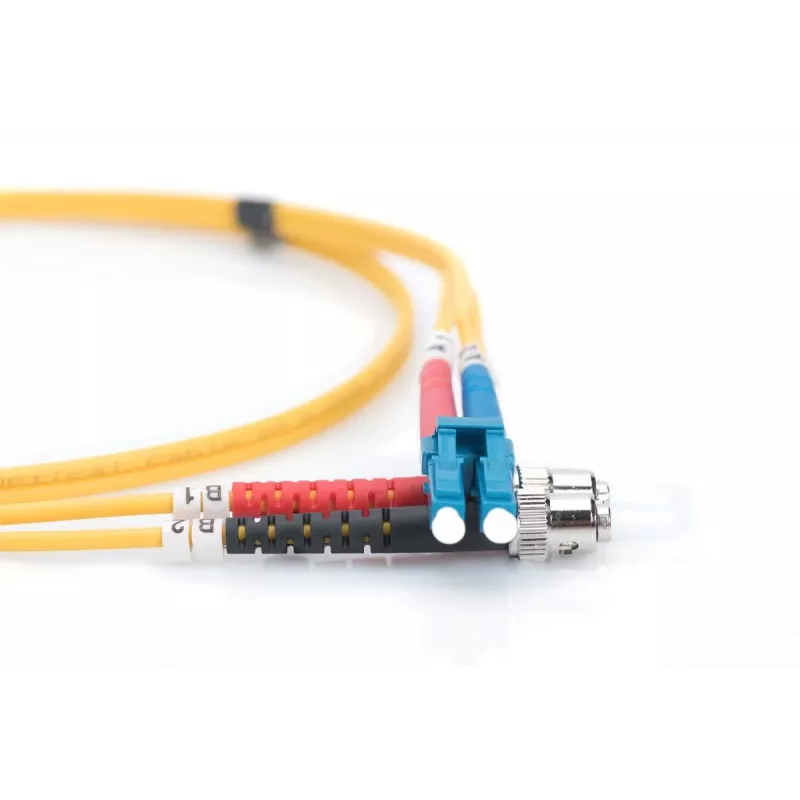 DIGITUS Fiber Optic Patch Cord, LC do ST OS2, Singlemode 09/125 µ, Duplex, Długość 3m