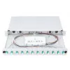 DIGITUS Fiber Optic Sliding Splice Box, 1U, wyposażona 12x LC duplex, zawiera śrubę M 25, kaseta spawów OM3 kolorowe pigtaile, adapter