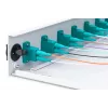 DIGITUS Fiber Optic Sliding Splice Box, 1U, wyposażona 12x LC duplex, zawiera śrubę M 25, kaseta spawów OM3 kolorowe pigtaile, adapter
