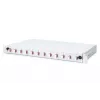 Światłowodowy panel połączeniowy wysuwany DIGITUS, 1U, wyposażony 12x LC duplex, w zestawie śruba M 25, kaseta splicerska, kolorowe pigtaile OM4, adapter