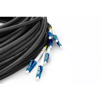 DIGITUS Kabel breakout - 8 włókien SM G.657.A1 LC/UPC-LC/UPC uniwersalny czarny 100m