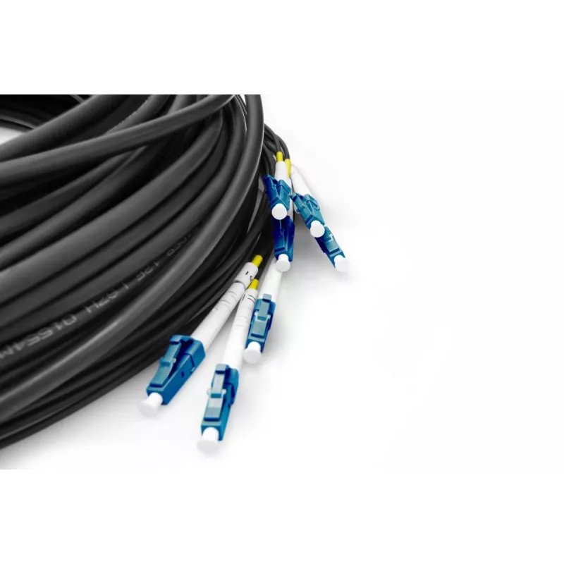 DIGITUS Kabel breakout - 8 włókien SM G.657.A1 LC/UPC-LC/UPC uniwersalny czarny 100m