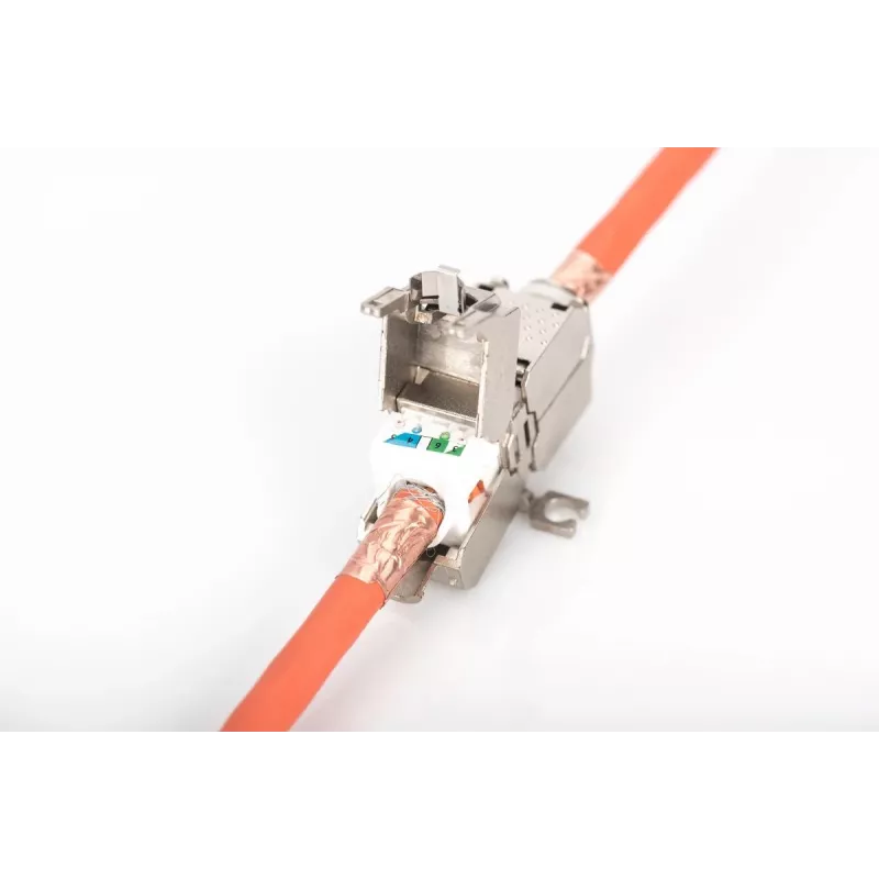 Łącznik terenowy DIGITUS CAT6A, 500 MHz, AWG 22-26, w pełni ekranowany, konstrukcja keystone, 26x35x80 mm
