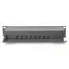 Panel krosowy DIGITUS CAT6A ekranowany, 8-portowy 1U, montaż w szafie 10 inch, czarny RAL 9005