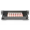 Panel krosowy DIGITUS CAT6A ekranowany, 8-portowy 1U, montaż w szafie 10 inch, czarny RAL 9005