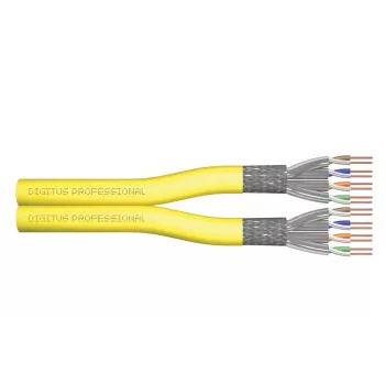 Kabel instalacyjny DIGITUS - Cat 7a - S/FTP - AWG 22/1 duplex - 100 m - Żółty
