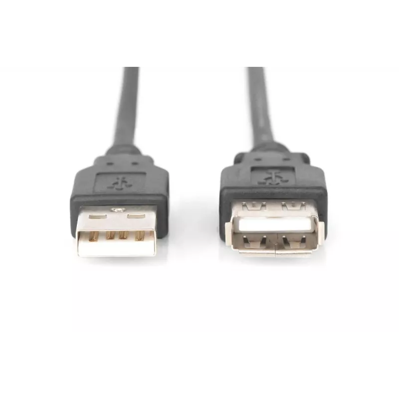 Przedłużacz DIGITUS USB 2.0, typ A M/F, 2m, zgodny z USB 2.0, czarny