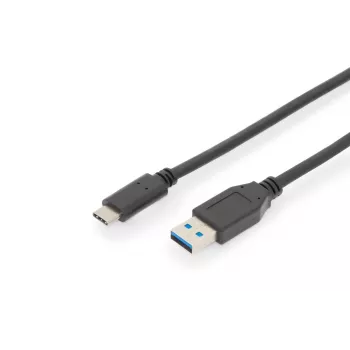 Kabel połączeniowy DIGITUS ASSMANN USB Type-C, Typ C na A M/M, 1m w pełni funkcjonalny, Gen2, 3A, 10GB, wersja 3.1, CE, czarny