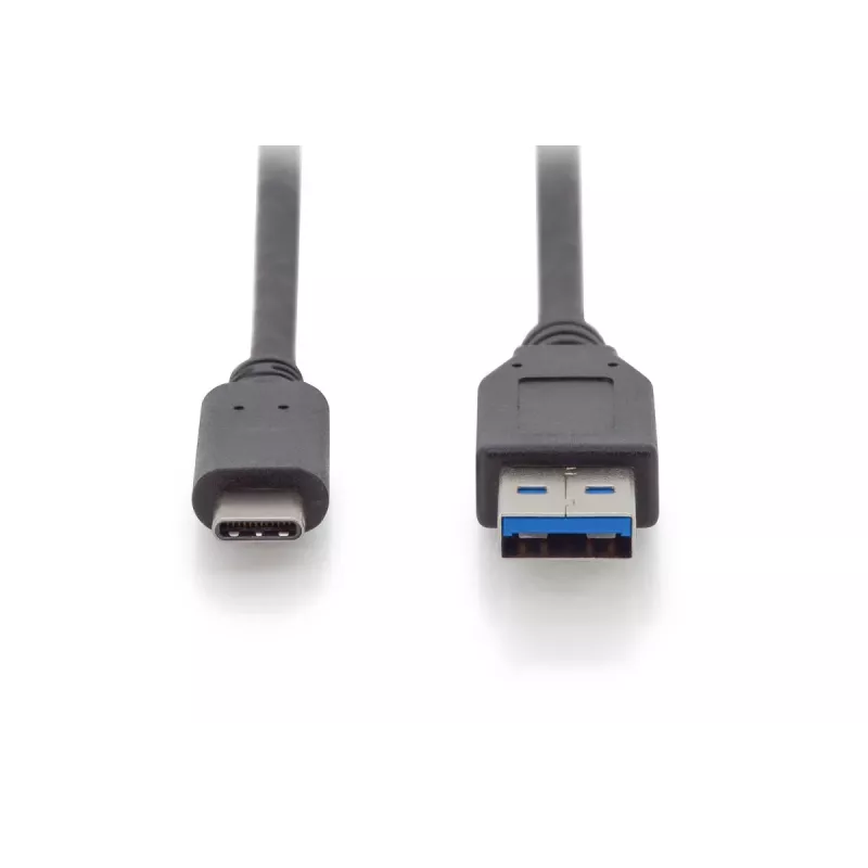 Kabel połączeniowy DIGITUS ASSMANN USB Type-C, Typ C na A M/M, 1m w pełni funkcjonalny, Gen2, 3A, 10GB, wersja 3.1, CE, czarny