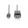 adapter kablowy DIGITUS USB Type-C, Type-C na DP M/M, 2m 4K/60Hz, 32,4 GB, CE, czarny