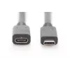 Przedłużacz DIGITUS USB Type-C, typ C M/F, 2 m, pełna funkcjonalność, Gen2, 3 A, 10 GB, wersja 3.1, CE