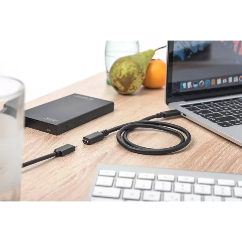 Przedłużacz DIGITUS USB Type-C, typ C M/F, 2 m, pełna funkcjonalność, Gen2, 3 A, 10 GB, wersja 3.1, CE