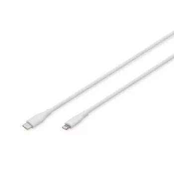 Kabel ładujący DIGITUS USB z silikonu USB-C - Lightning USB 2.0 60W - 2m biały