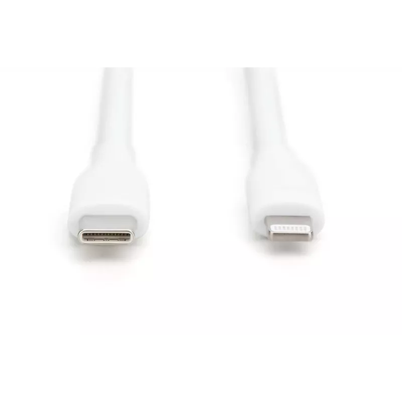Kabel ładujący DIGITUS USB z silikonu USB-C - Lightning USB 2.0 60W - 2m biały