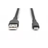 Kabel silikonowy DIGITUS USB-A - Lightning USB 2.0 12 W - 1 m czarny