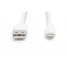 Kabel ładujący DIGITUS USB z silikonu USB-A - Lightning USB 2.0 12W - 2 m biały