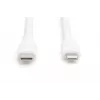 DIGITUS Silikonowy kabel ładujący USB-C - Lightning USB 2.0 60W - 50cm biały