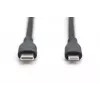 DIGITUS USB Silikonowy kabel ładujący USB-C - Lightning USB 2.0 60W - 1m czarny
