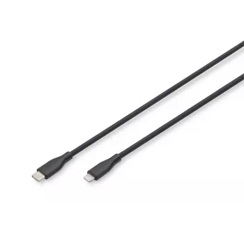 Kabel ładujący USB silikonowy DIGITUS USB-C - Lightning USB 2.0 60 W - 2 m czarny