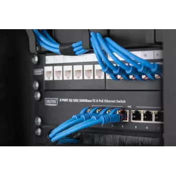 DIGITUS 10in Panel do zarządzania kablami 1U 3x pierścienie na kable czarny