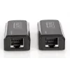 Zestaw przedłużacza Mini HDMI DIGITUS, Full HD 50m CAT6/6A/7, zasilany przez kabel Micro USB, czarny