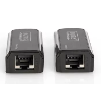 Zestaw przedłużacza Mini HDMI DIGITUS, Full HD 50m CAT6/6A/7, zasilany przez kabel Micro USB, czarny