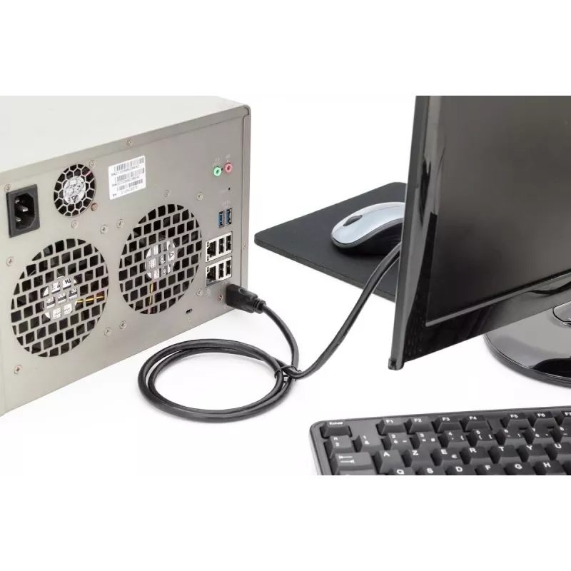 DIGITUS HDMI Premium High Speed kabel połączeniowy, typ A M/M, 1 m z Ethernetem, Ultra HD 60p, czarny