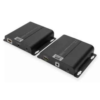 Zestaw przedłużacza DIGITUS 4K HDMI przez IP/CAT 5, 6 (120 m) z pełnym zasilaniem PoE, UHD 4K/30 Hz