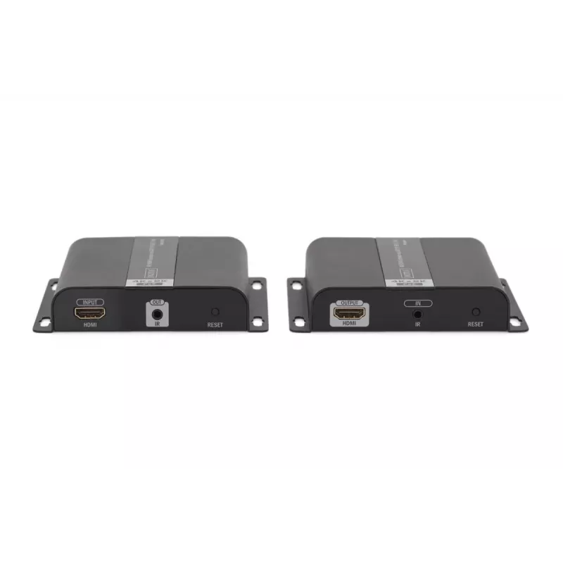 Zestaw przedłużacza DIGITUS 4K HDMI przez IP/CAT 5, 6 (120 m) z pełnym zasilaniem PoE, UHD 4K/30 Hz