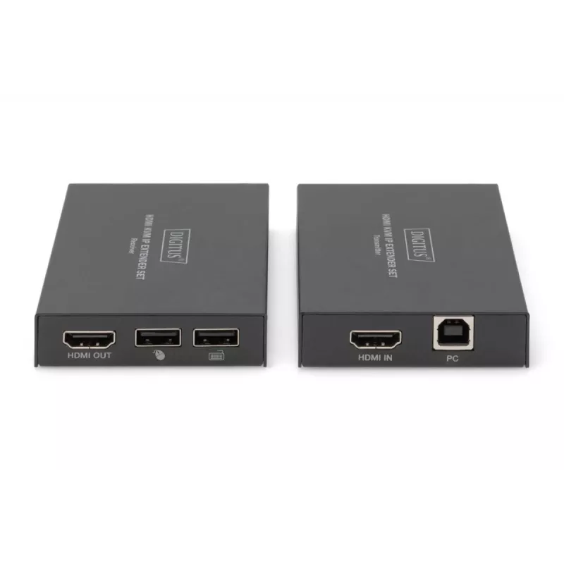 Zestaw przedłużacza AV i odbiornika, Digitus, HDMI KVM IP Extender Set, 1920 x 1200 piksele, 150 m