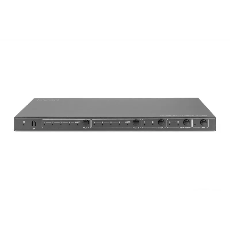 DIGITUS 4x 2 HDMI Matrix Switch 4K/60Hz Scaler EDIDARC HDCP 2.2 18 Gbps