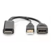 Adapter Digitus 4K HDMI na DisplayPort 0,2 m HDMI typu A USB
