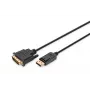 Przewód adaptera DIGITUS DisplayPort, DP - DVI (24+1) M/M, 3m z blokadą, kompatybilny z DP 1.1a, czarny