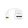 adapter kablowya DIGITUS ASSMANN DisplayPort, mini DP - HDMI typ A M/F, 15 cm, zgodny z DP 1.1a, CE, biały