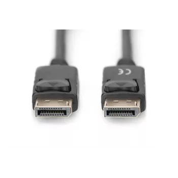 Kabel połączeniowy DIGITUS DisplayPort, DP M/M, 2m z zatrzaskiem, DP 1.2, Ultra HD 4K czarny