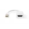 Kabel przejściowy DIGITUS ASSMANN DisplayPort, mini DP - HDMI typ A M/Ż, 20 cm, HDMI wer. 2.0, aktywny, CE, złoty, biały