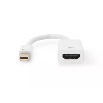 Kabel przejściowy DIGITUS ASSMANN DisplayPort, mini DP - HDMI typ A M/Ż, 20 cm, HDMI wer. 2.0, aktywny, CE, złoty, biały